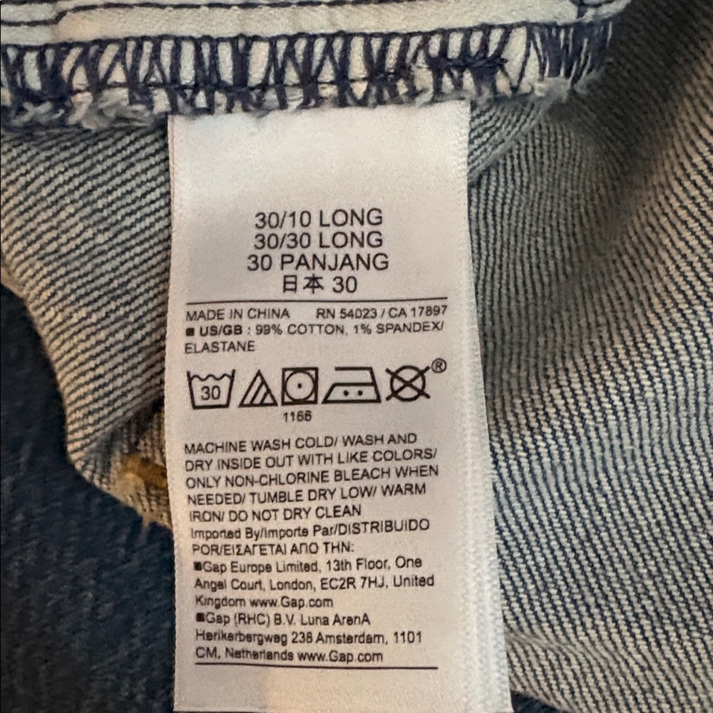 New GAP High Rise Cheeky Straight Size 30 Long medium blue - Picture 11 of 12